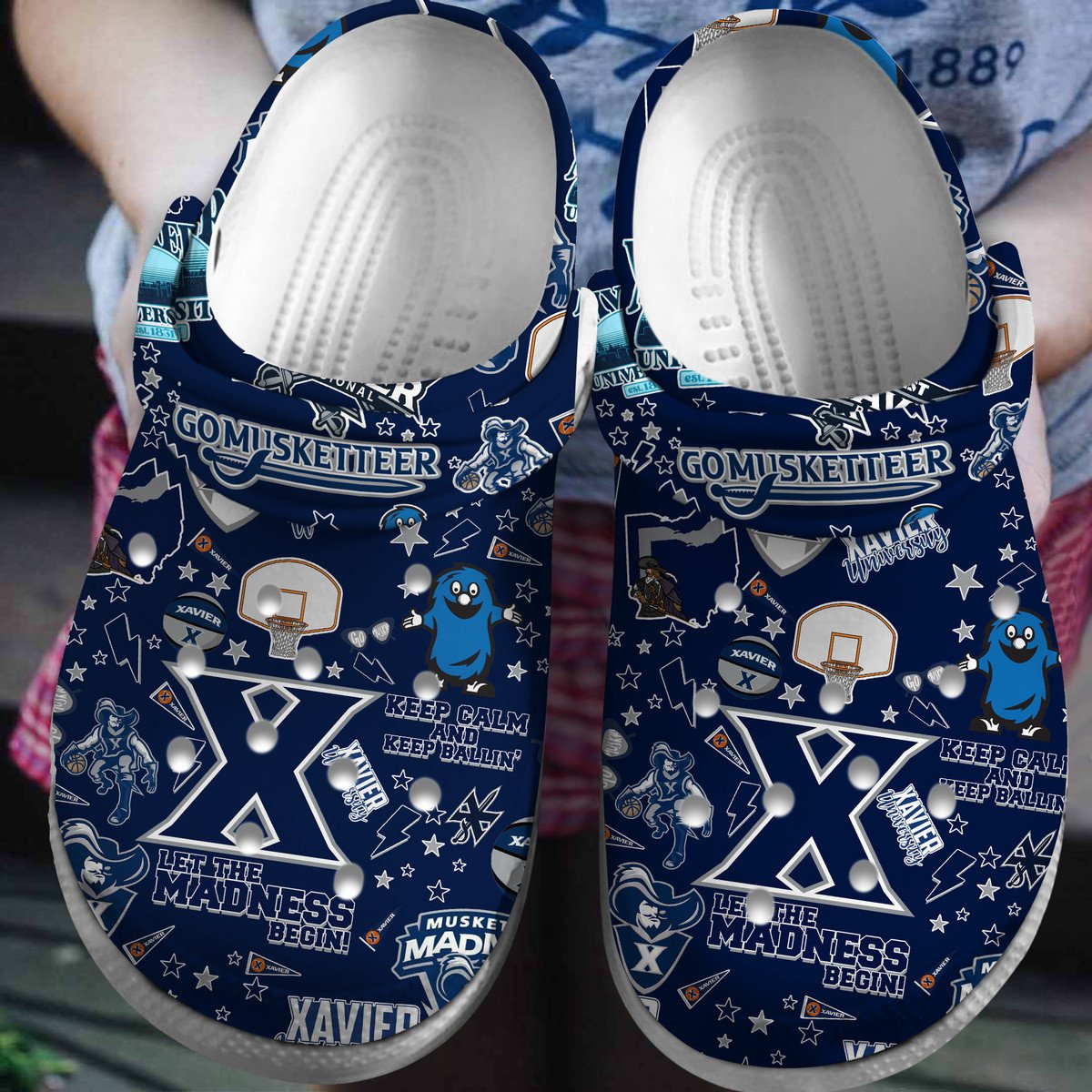 Xavier Musketeers NCAA Sport Crocs Clogs Crocband Shoes Comfortable For Men Women and Kids 2