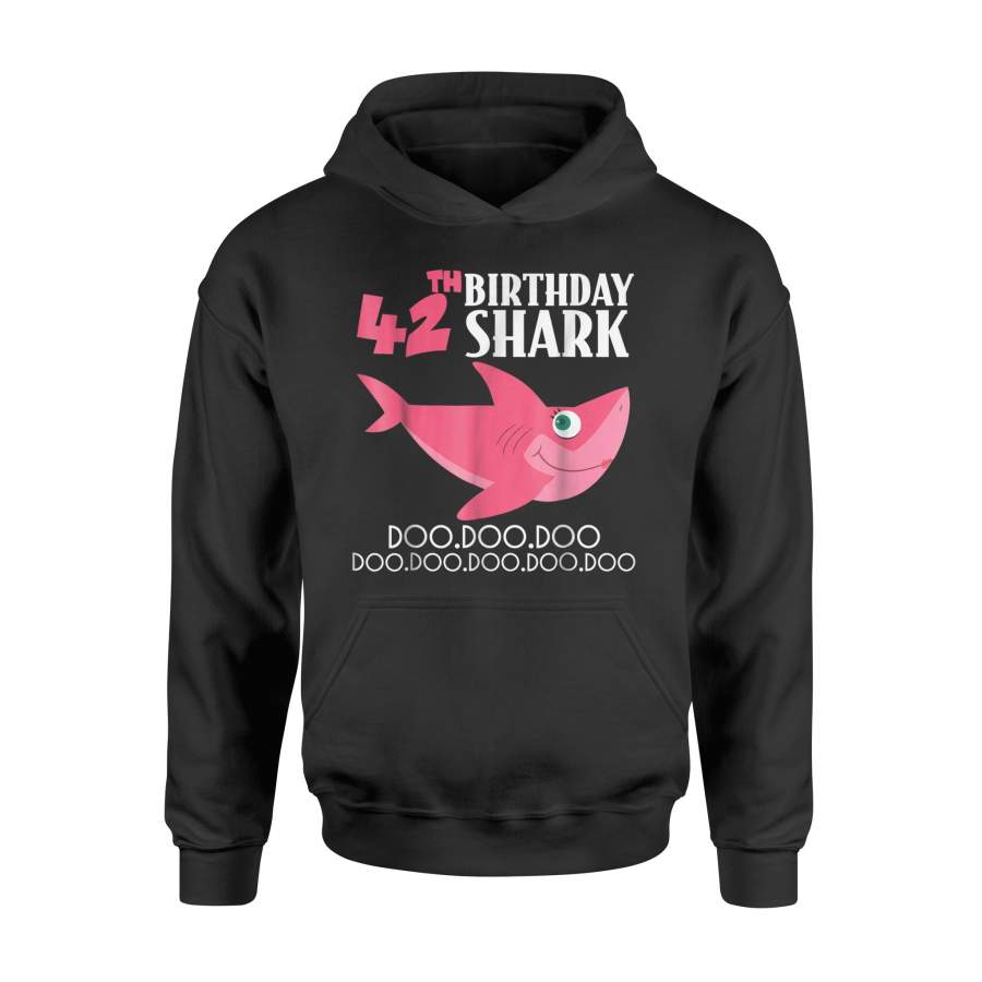 42th Birthday Shark Doo Doo 1976 Mommy Shark For Women Hoodie