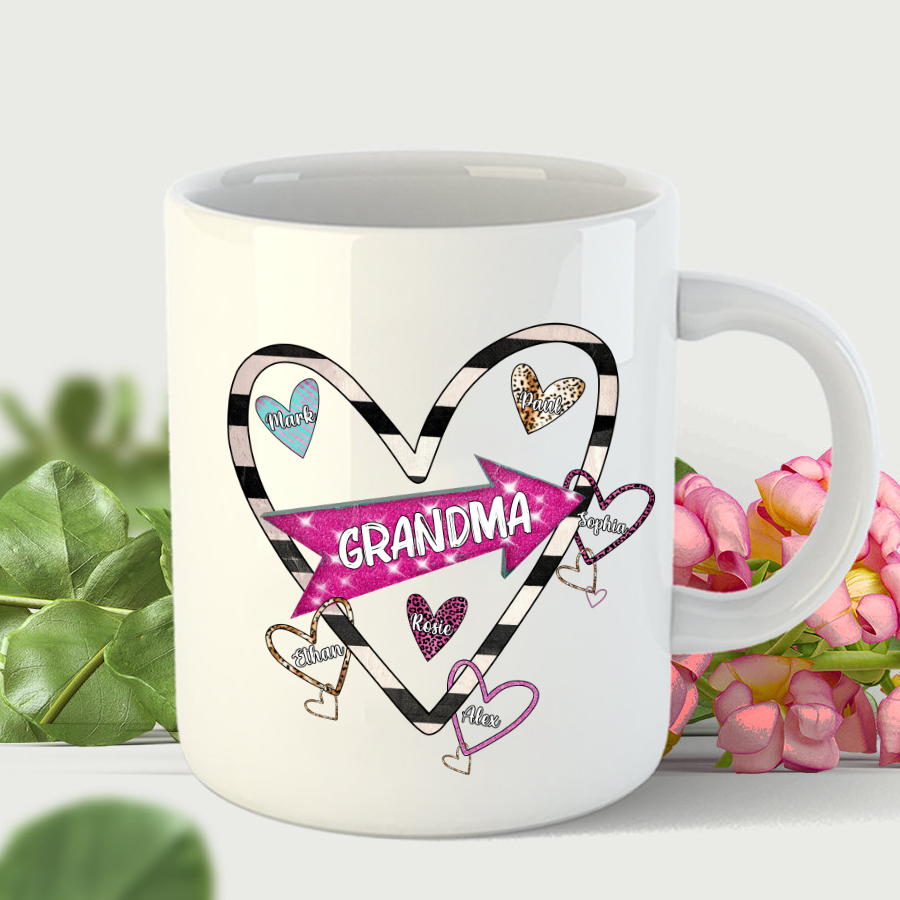 Grandma And Grandkid’S Hearts Valentine Mug