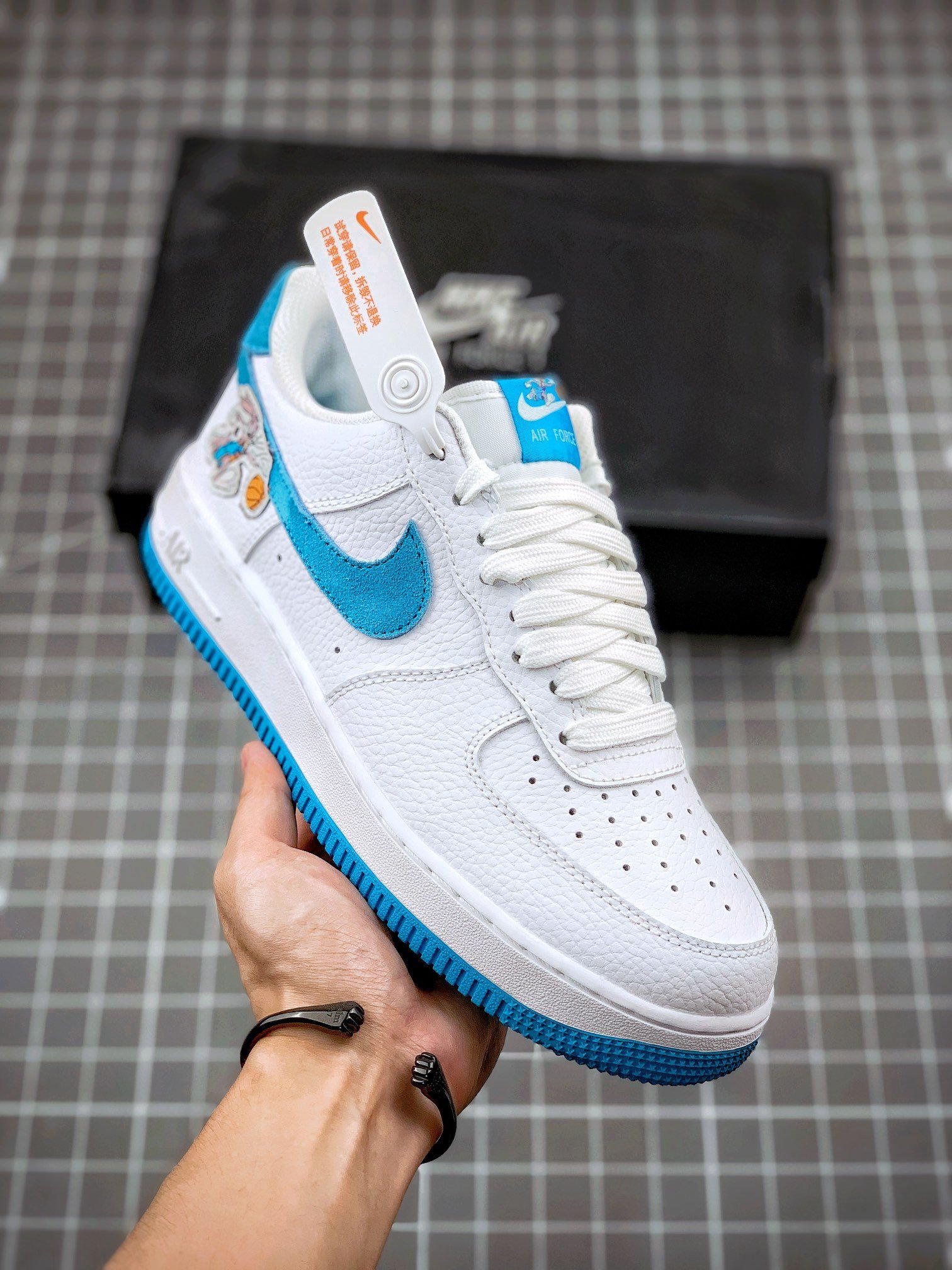 Bugs &#038 Lola Bunny x Nike Air Force 1 Space Jam WhiteLight Blue Fury 5341079