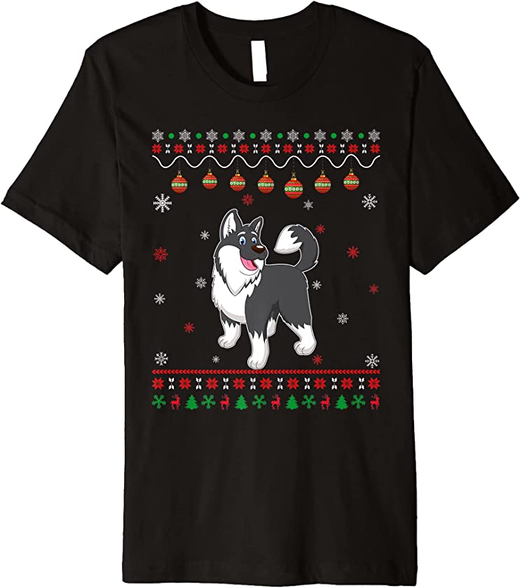 Alaskan Malamute Dog Ugly Design Matching Ugly Christmas Premium T-Shirt