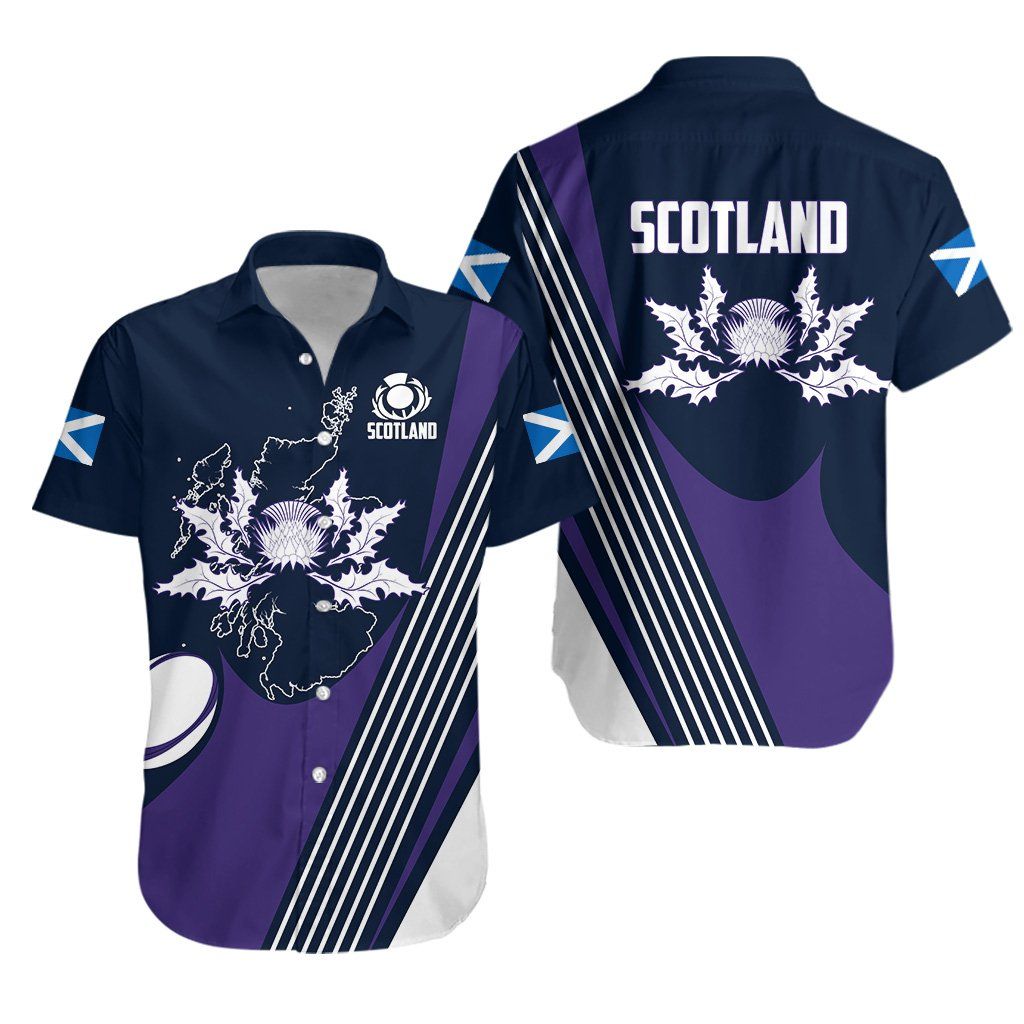 Scotland Rugby Hawaii Shirt Thistle Map Ha64159