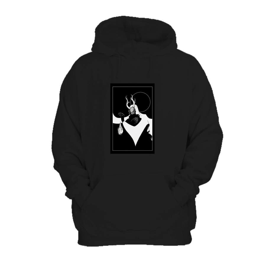 Stillness Giclee Art Occult Black Metal Minimal Bird Flower Symbol Clean Skull Aesthetic Hoodie