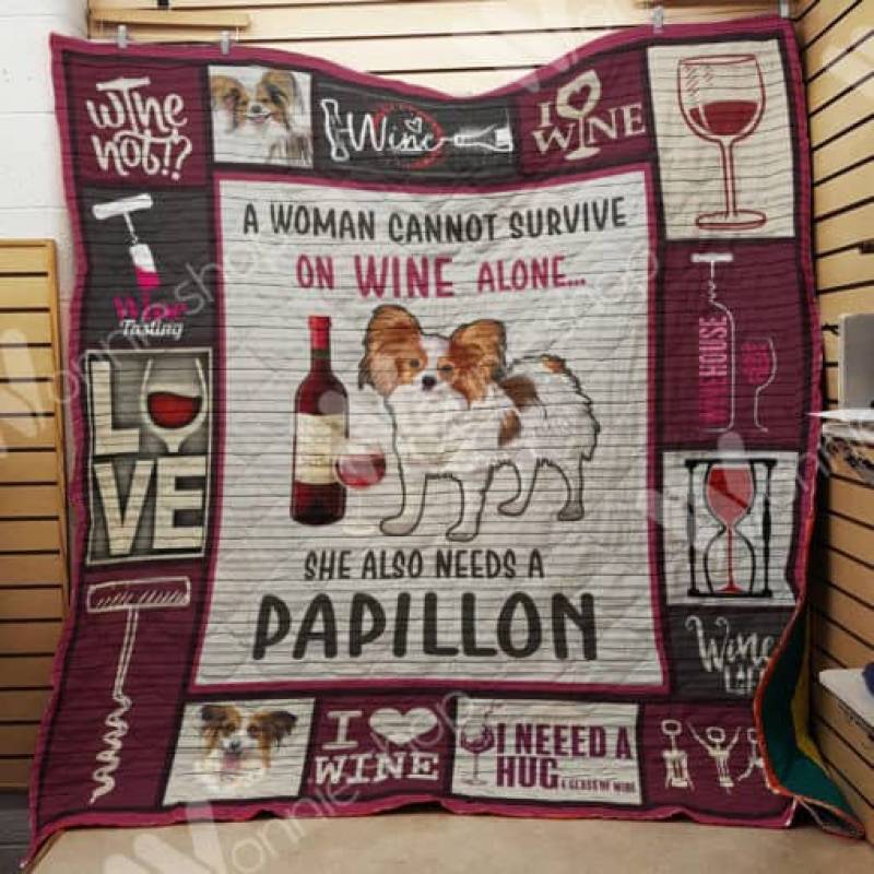 Wine and Papillon A2408 87O34 Blanket