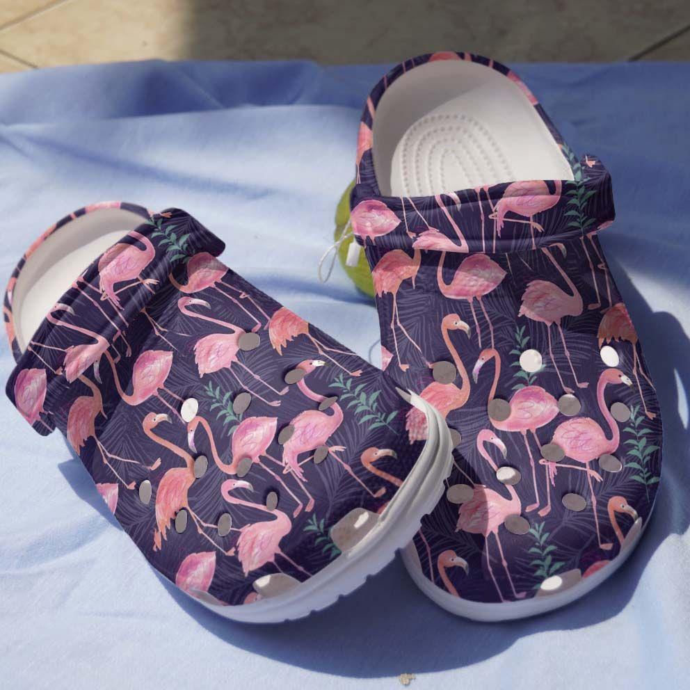 Flamingo Clog Flamingos On Purple Background Clogs Clogband Clog