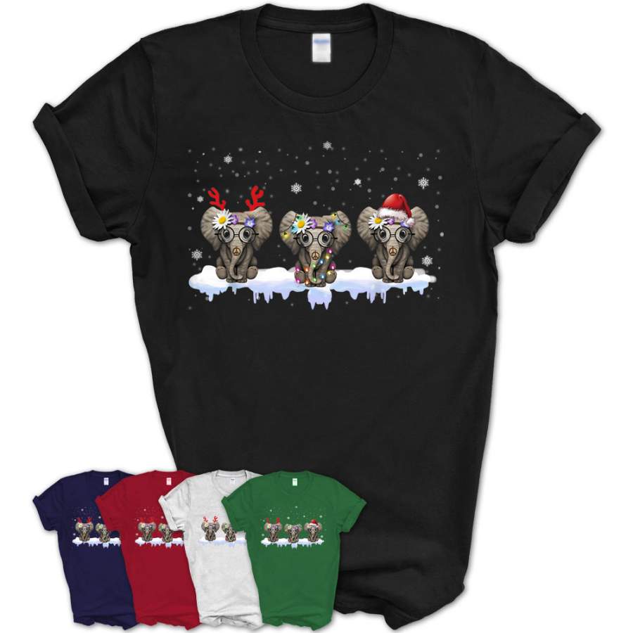 Three Elephant Christmas Matching Family Group Christmas T-Shirt