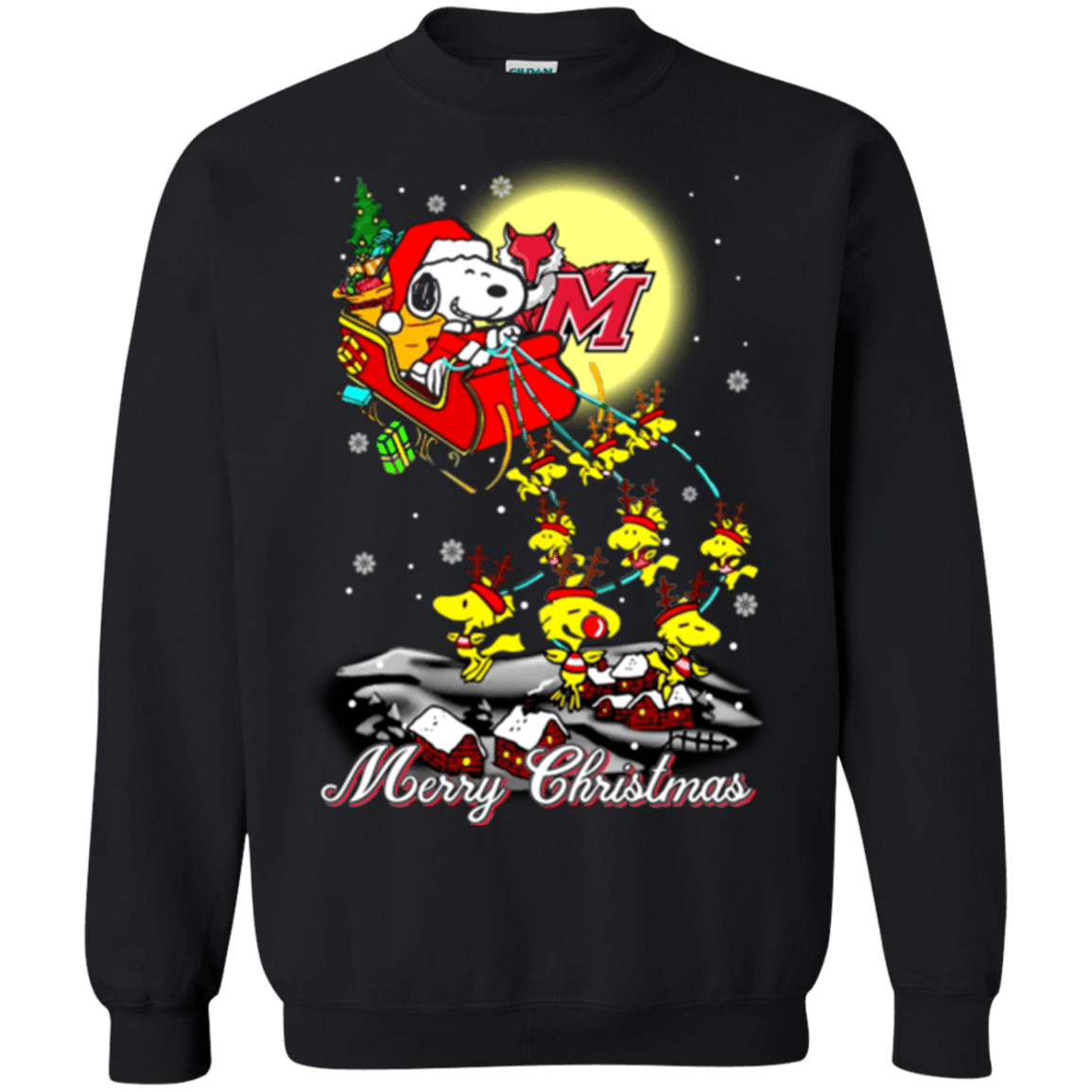 Fantastic Marist Red Foxes Snoopy Ugly Christmas Sweaters Santa Claus With Sleigh Sweatshirts