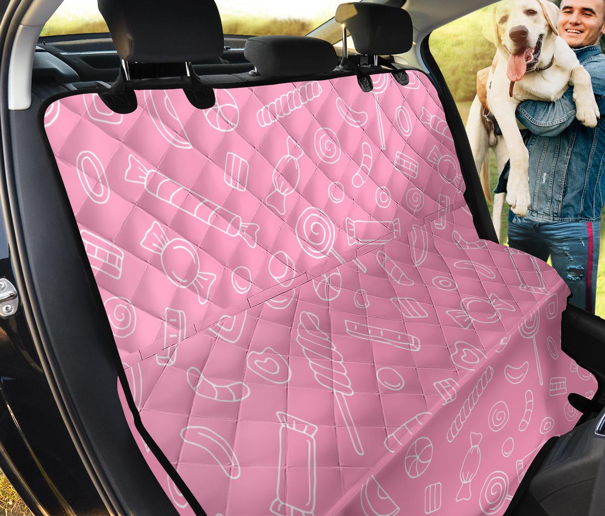 Sweet Candy Pink Background Dog Car Seat Covers