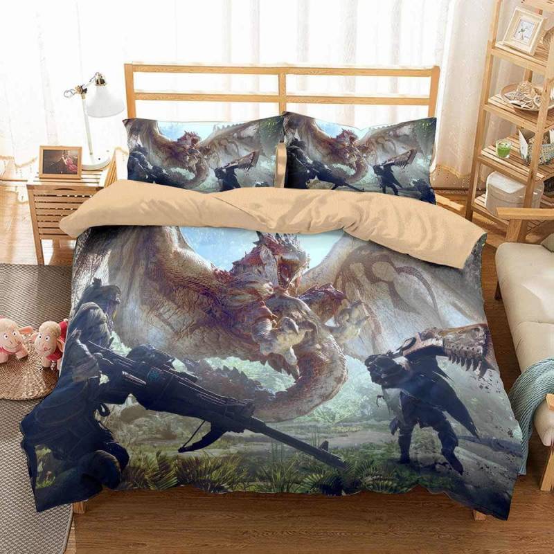 3D Customize Monster Hunter World Bedding Set Duvet Cover Set Bedroom Set Bedlinen 6