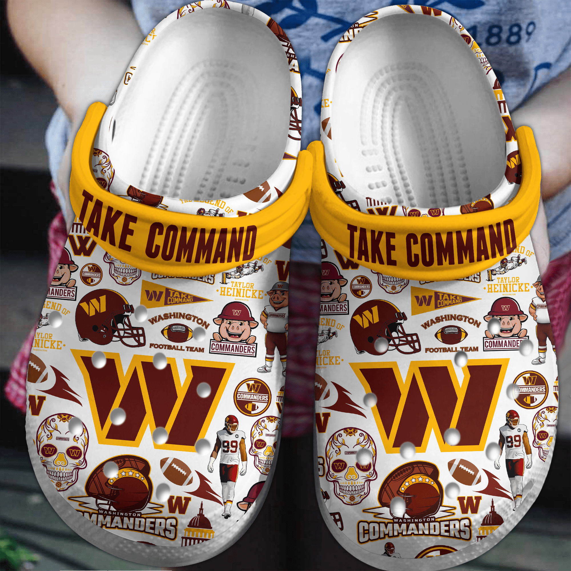 Washington Cammanders NFL Sport Crocs Crocband Clogs Shoes Comfortable For Men Women and Kids