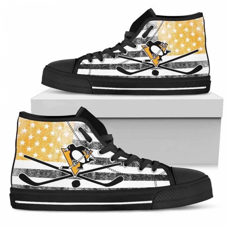 Flag Rugby Pittsburgh Penguins High Top Shoes #602