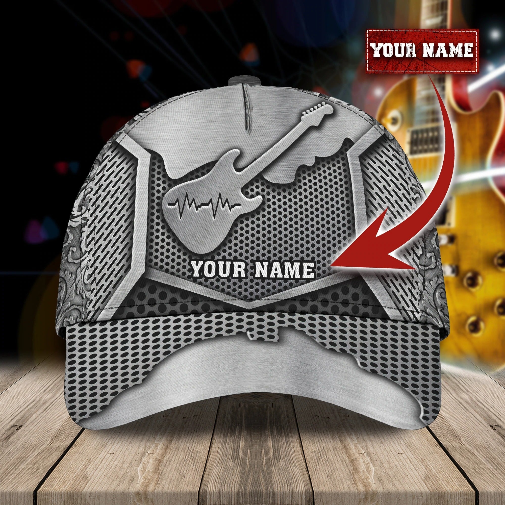 Personalized Classic 3D Guitar Cap, Love Guitar, Baseball Cap For Guitar Man, Gift For Guitar Lover