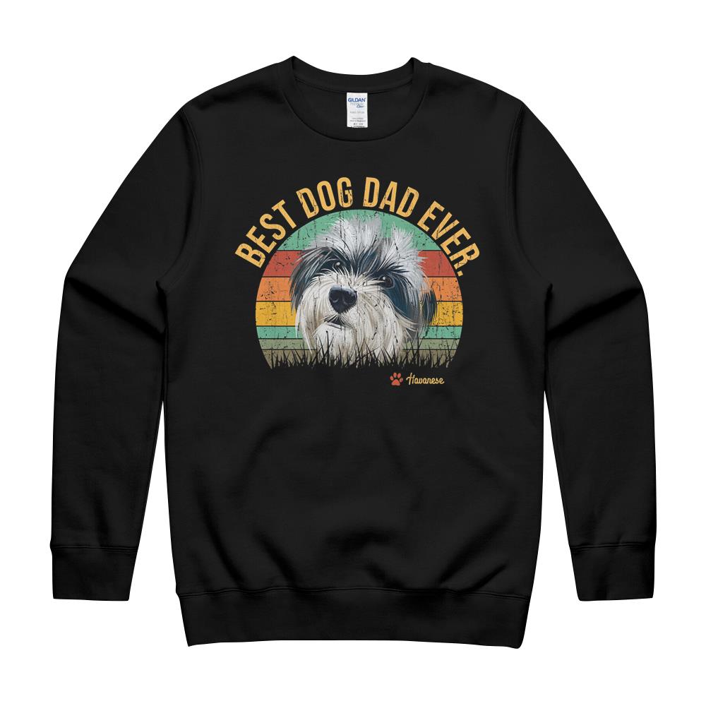 Vintage Best Havanese Dad Ever Father’S Day Gift Dog Lover Premium T-Shirt Crewneck Sweatshirt