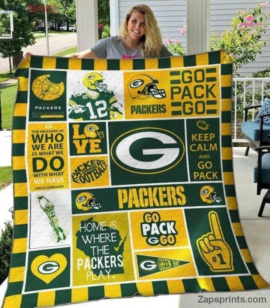 Green Bay Packers Go Pack Go V23 3D Printing Quilt Gift For Fan Football Lovers