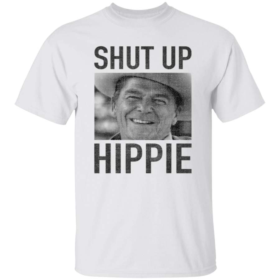 Shut Up Hippie Ronald Reagan Anti Liberal Republican Shirt