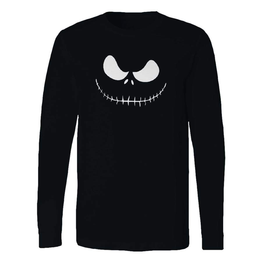 Jack Skellington Face Nightmare Before Christmas Long Sleeve T-Shirt