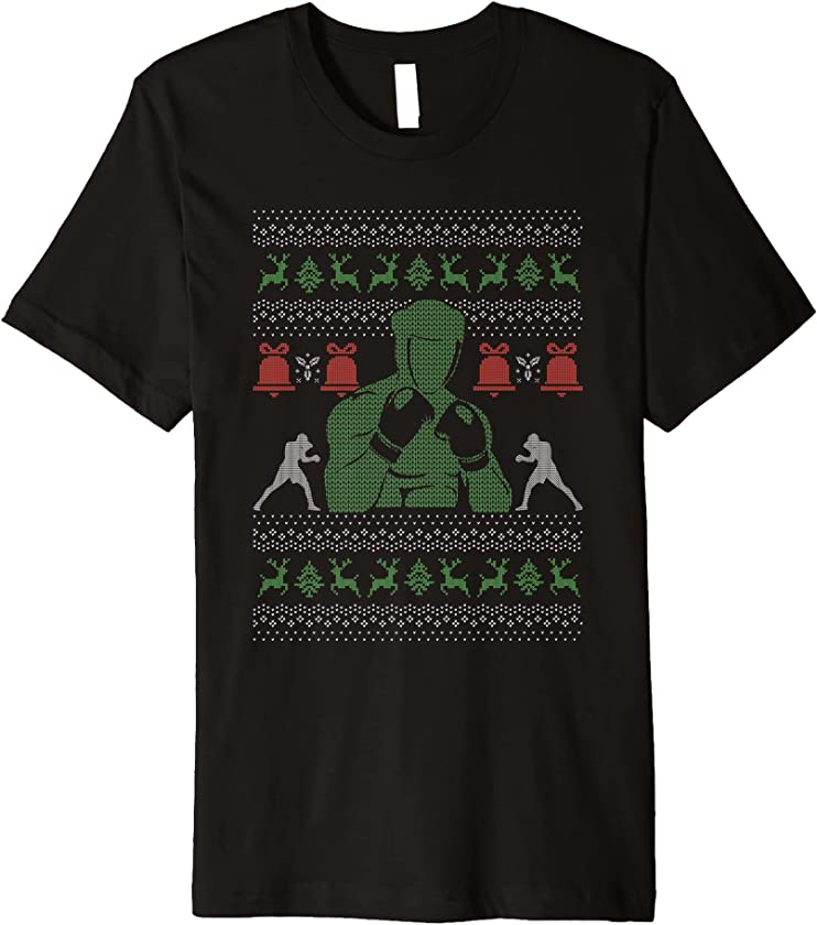 Ugly Christmas Boxing Boxer Fight X-Mas Santa Claus New Year Premium T-Shirt