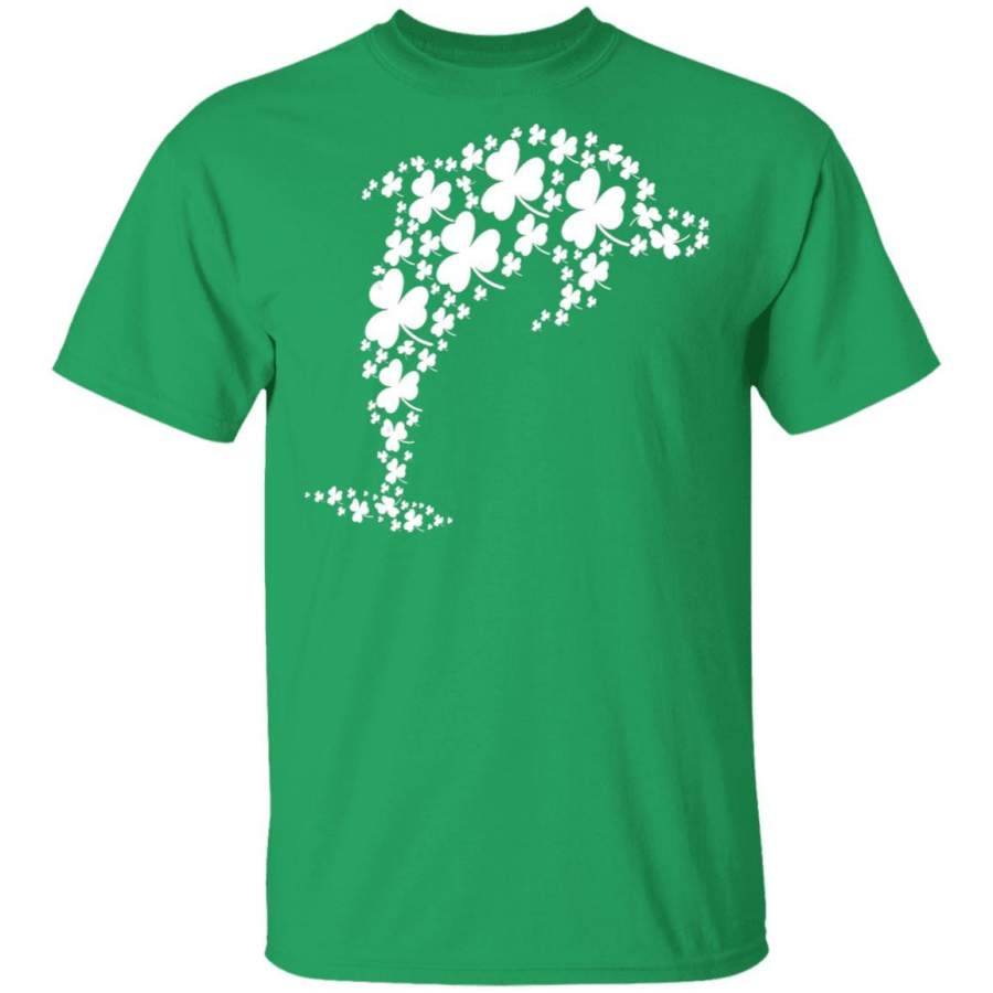 Dolphin Irish Clover Shamrocks 4 Leaf St Patrick’s Day T Shirt Saint Paddys Patricks Tshirt Lucky Shirts Drink Green Beer Irish Gifts Funny Tee