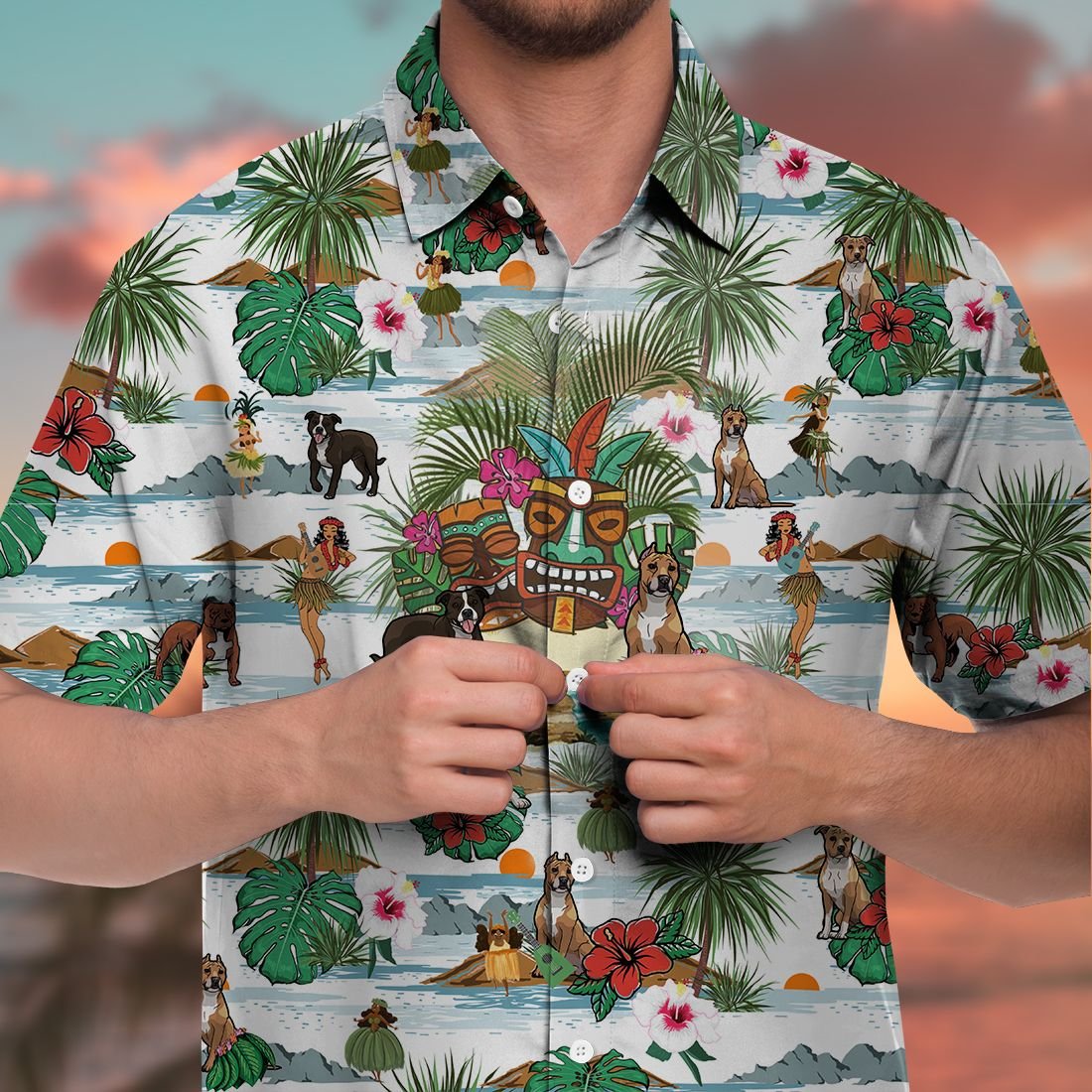 Staffordshire Bull Terrier Hawaii Shirt Beach Native Ha54336