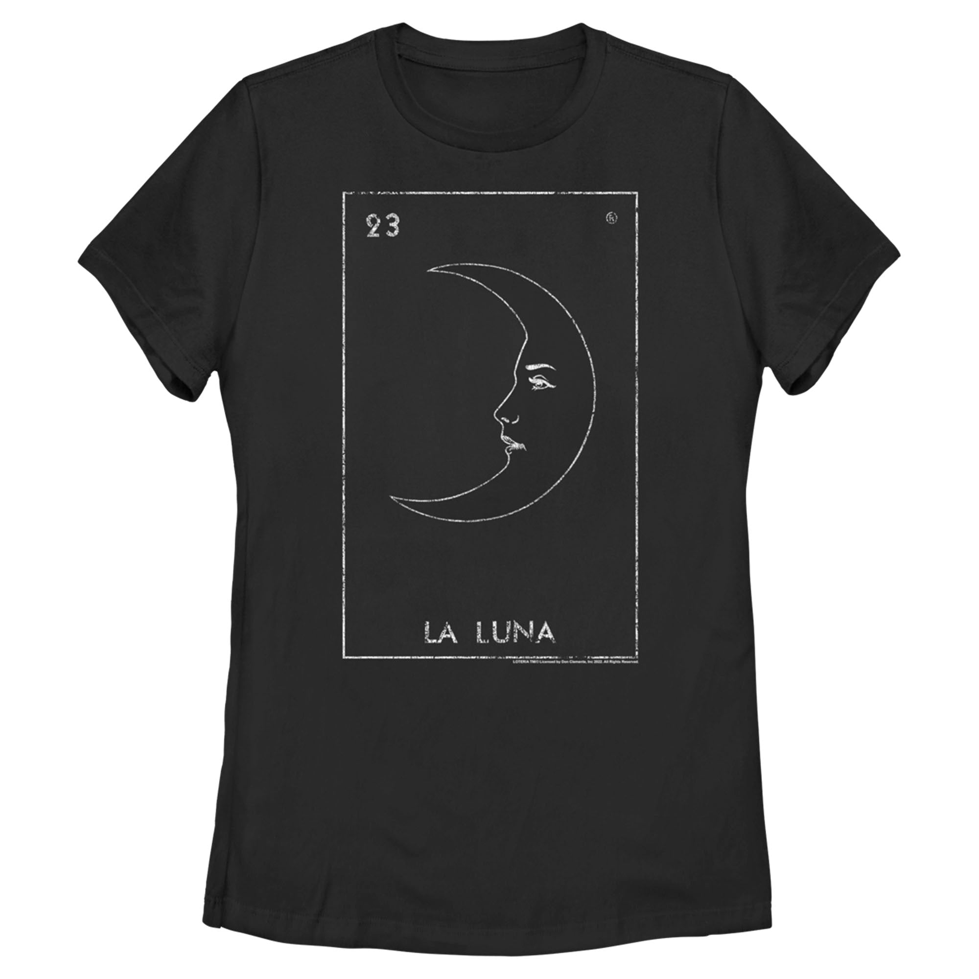 Women’S Loteria La Luna Card Number 23 Distressed T-Shirt