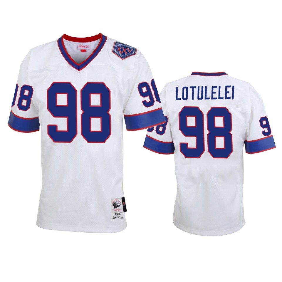 Buffalo Bills Star Lotulelei White Vintage Replica Jersey – Men