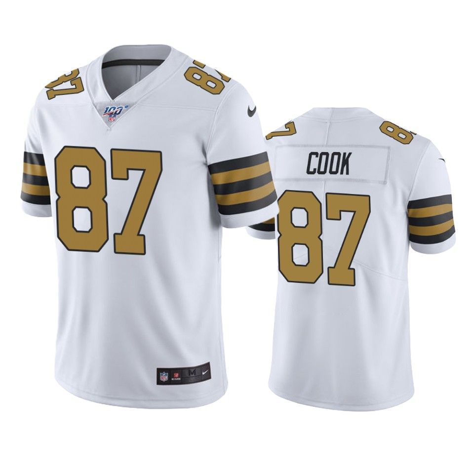 New Orleans Saints Jared Cook Color Rush White 100Th Season Mens Jersey