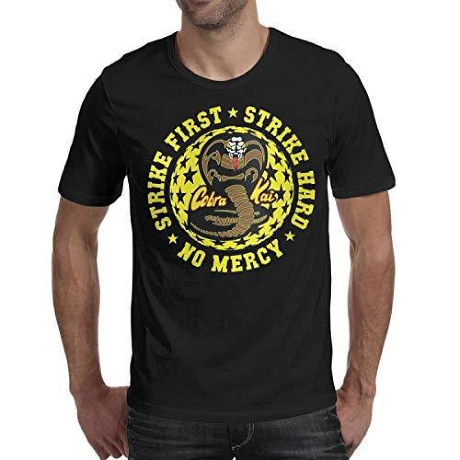 Cobra Kai Strike Four Snake Logo Men T-Shirt Crew Neck