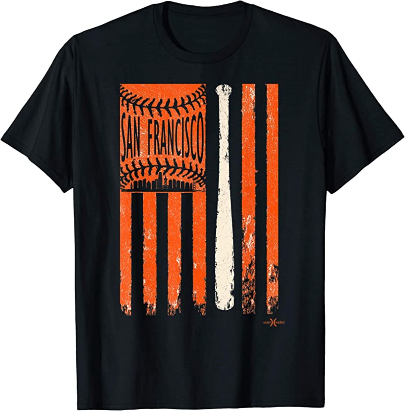 Vintage San Francisco Baseball Flag | Patriotic Baseball T-Shirt