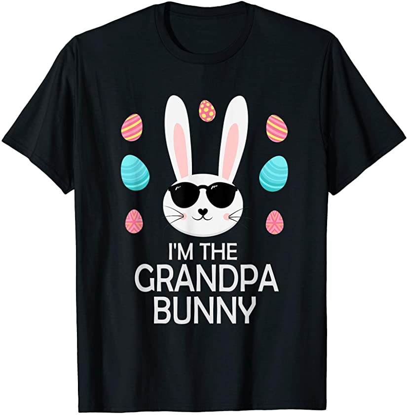 Mens Grandpa Bunny Matching Family Funny Rabbit Easter T-Shirt