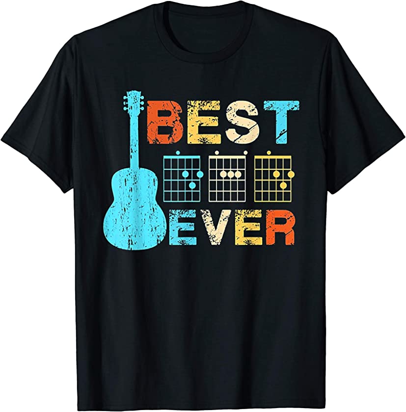 Best Dad Ever Guitar Chords Vintage T-Shirt