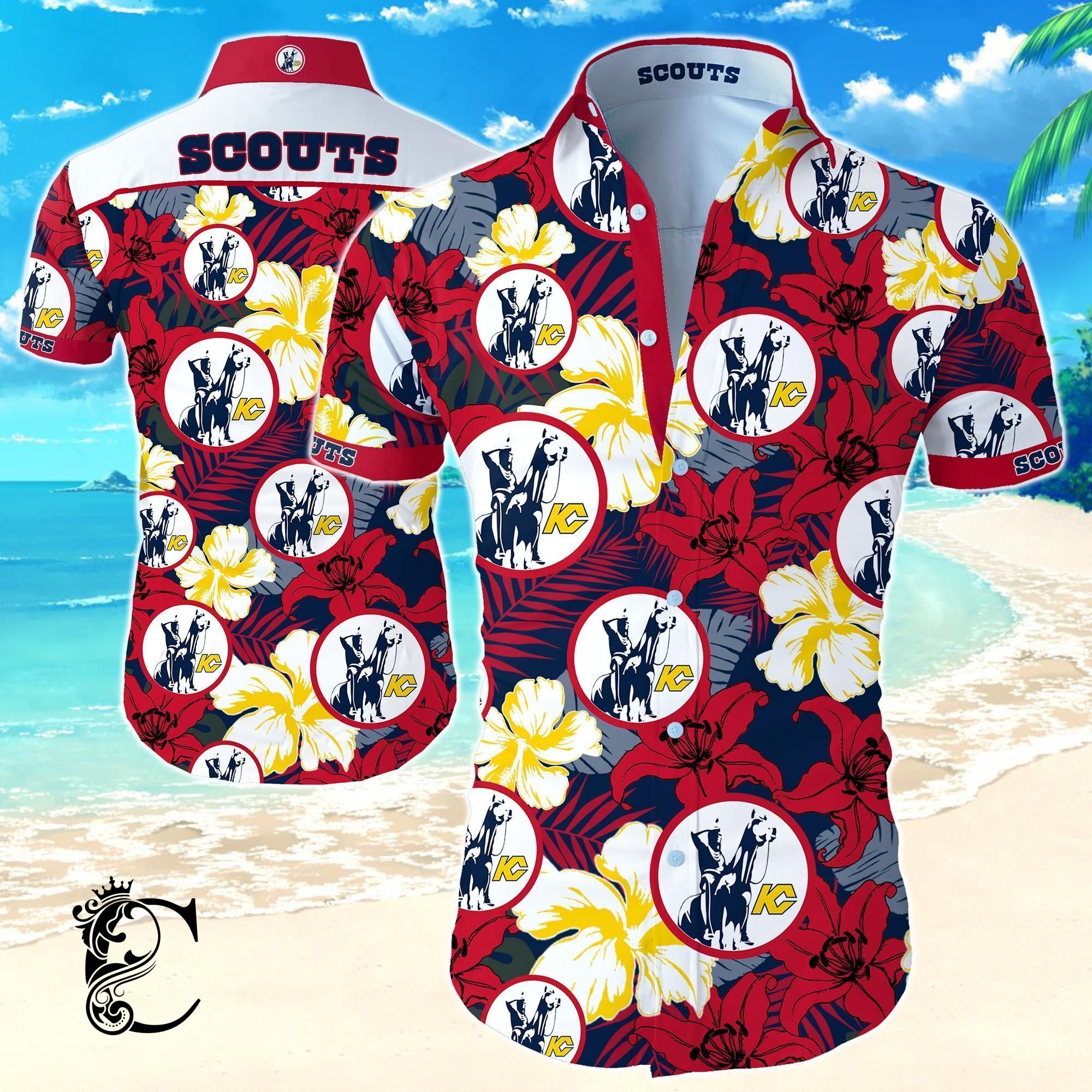 Beach Shirt Kansas City Scouts Hawaiian Shirt- Chillicothemall