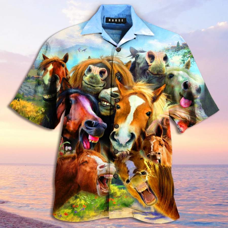 Laughing Horses Hawaiian Shirt Ha47873