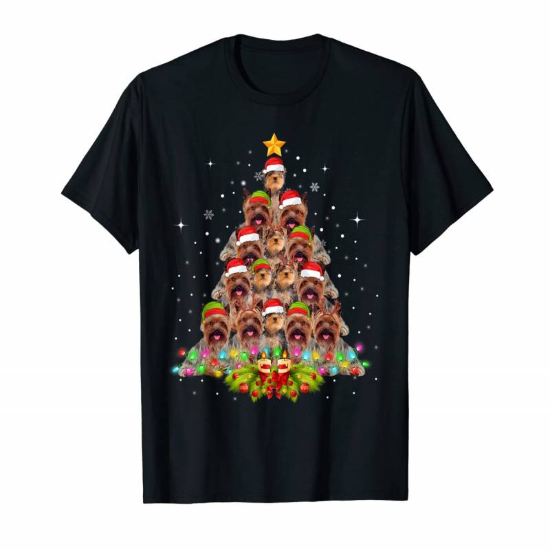 Yorkie Dogs Tree Christmas Sweater Xmas Pet Animal Dog Lover T-shirt