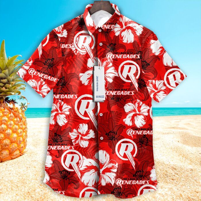 Melbourne Renegades Hawaii Shirt Tropical Flower Short Sleeve Ha23573