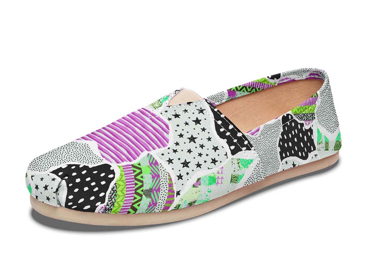 Patchwork Tiles Candy, Canvas Shoes, Boho Shoes, Vegan Shoes, Men’S Shoes, Woman’S Shoes, Custom Printed, Abstractprint