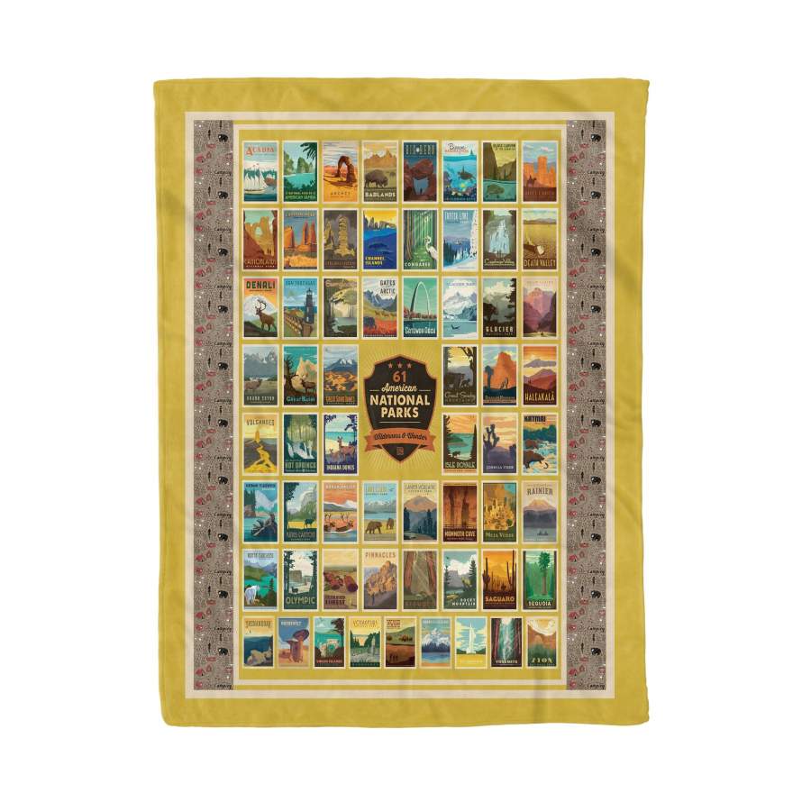 National Park Blanket – Bedding Gift For National Park Adventurer