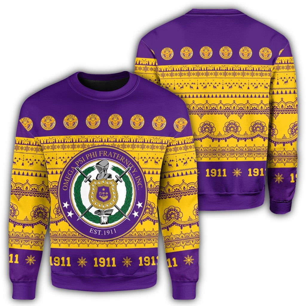 Fraternity Sweatshirt – Omega Psi Phi Xmas Establish Year Sweatshirt