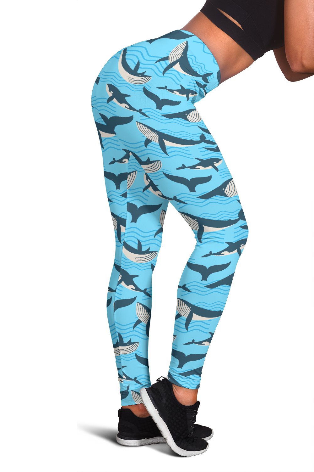 Whale Pattern Design Themed Print Women Leggings