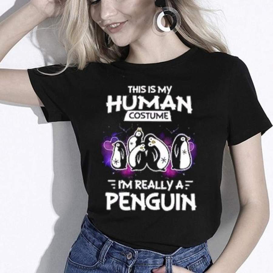 Lady Penguin Fashion T Shirt Graphic Tees