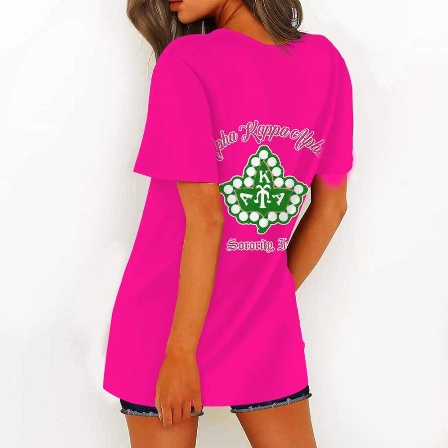 ALPHA KAPPA ALPHA HOLLOW OUT V-NECK T SHIRT 4520203