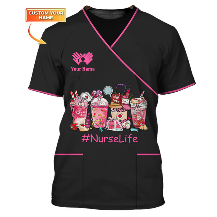 3D All Over Print Nurse Shirt, #Nurselife Tee Shirt Medical Scrubs Clothing Custom Nurse Tshirt