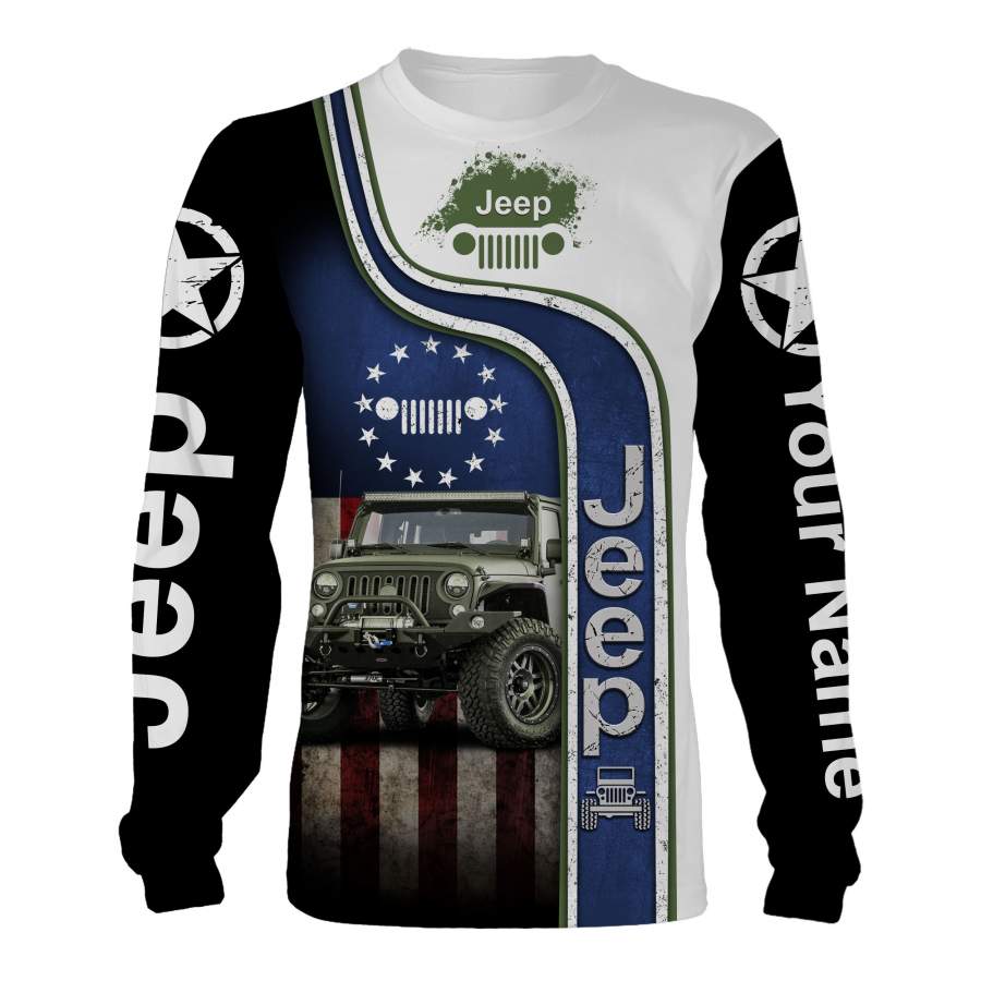 US Jeep custom Name 3D Full printing Shirt, Hoodie, Long sleeve, Zipper hoodie – Personalized Jeep clothing for Men, Women – FSD827