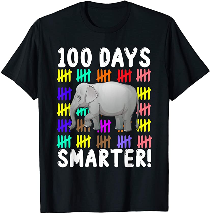 Zoo Animal Elephant Student Kids Gift 100 Days Of School T-Shirt