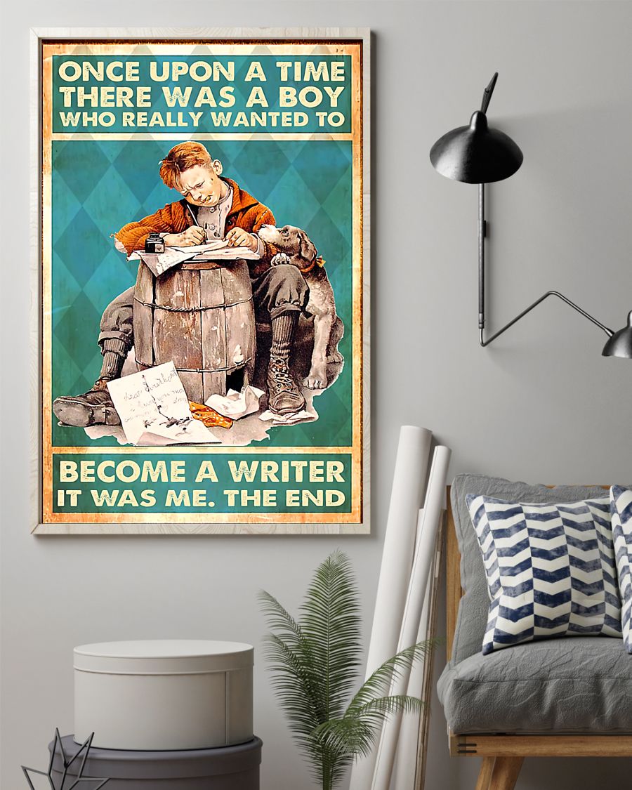 Professions Poster – A Boy Who Really Wanted To Become A Writer Vertical Canvas And Poster | Wall Decor Visual Art