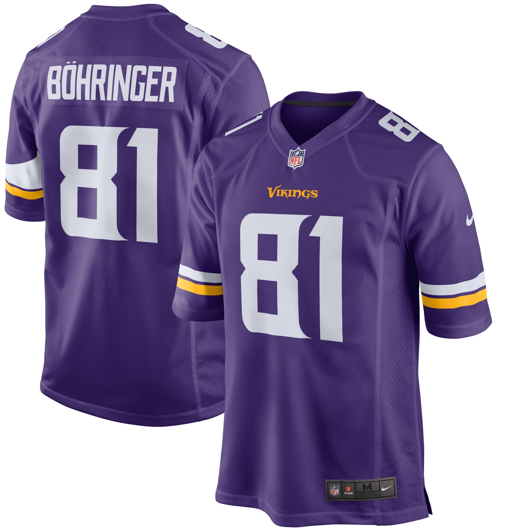 Men’s Minnesota Vikings Moritz Bohringer Purple Team Color Game Jersey