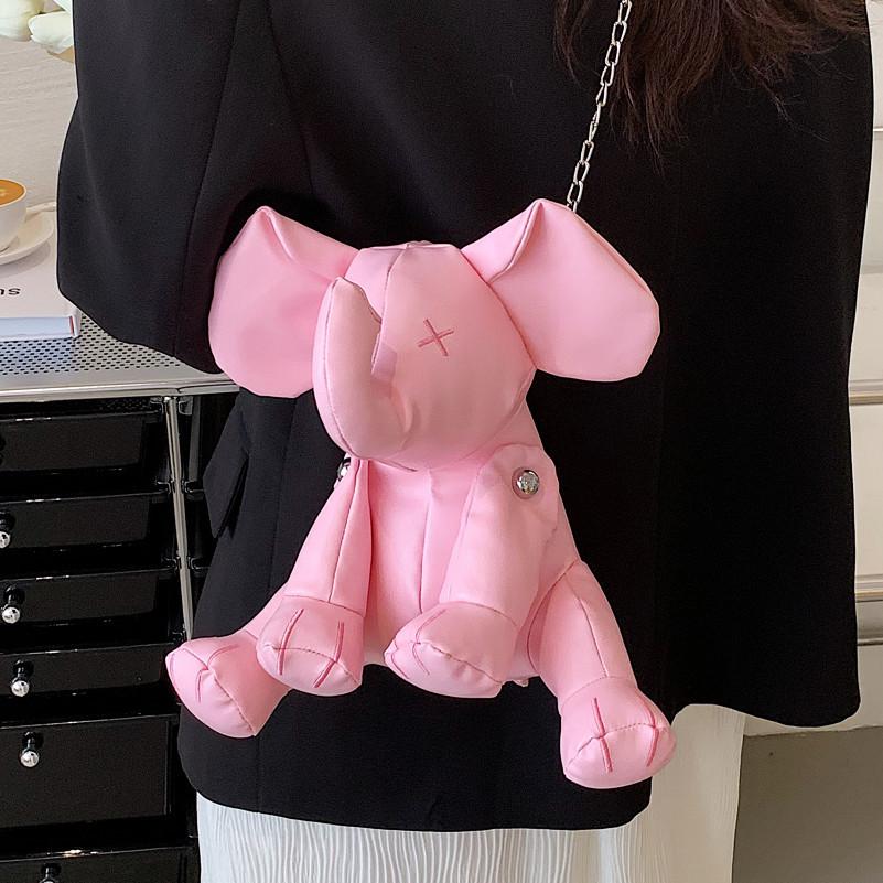 2022 Cute Pink Elephant Women Shoulder Bags Designer Crossbody Bag Girl’s Bag Ladies Chain Purse Clutch Pu Small Handbag alx