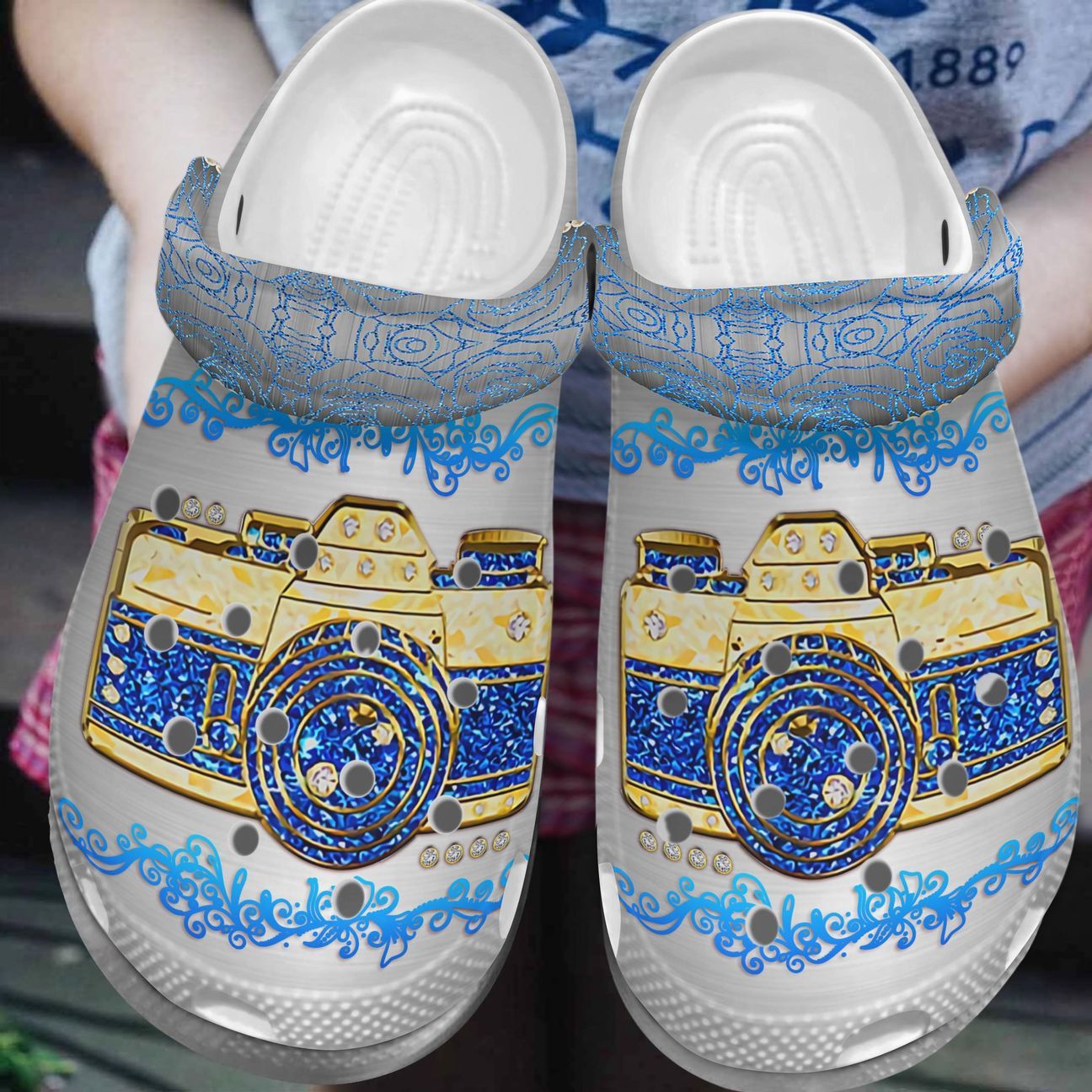 Photographer Personalized Clog, Custom Name, Text, Color, Number Fashion Style For Women, Men, Kid, Print 3D Gliter Camera