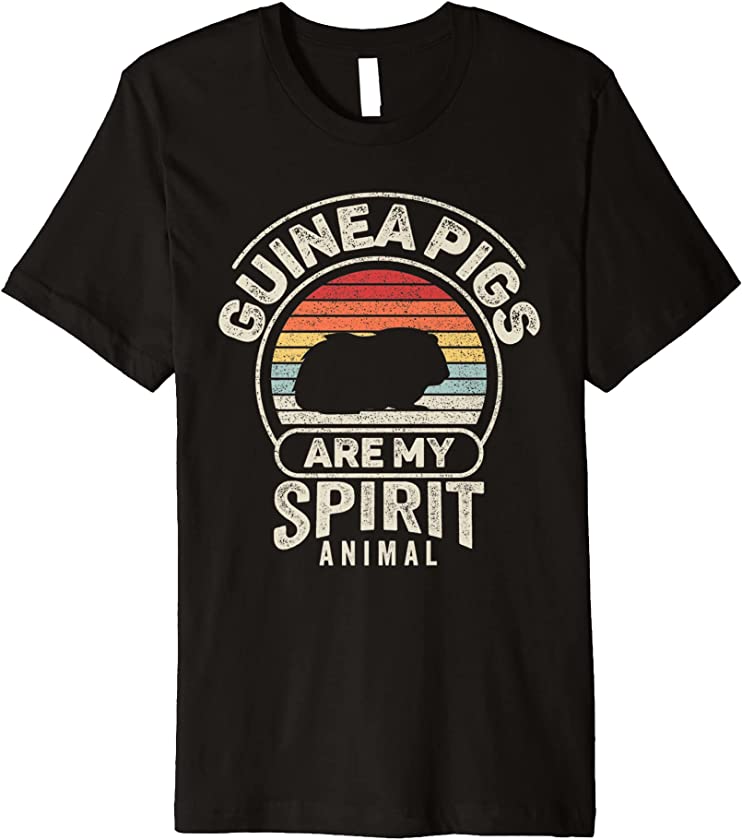 Retro Guinea Pigs Are My Spirit Animal Guinea Pig Lover Premium T-Shirt