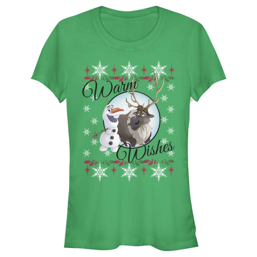 Frozen Junior’s Christmas Warm Wishes  T Shirt