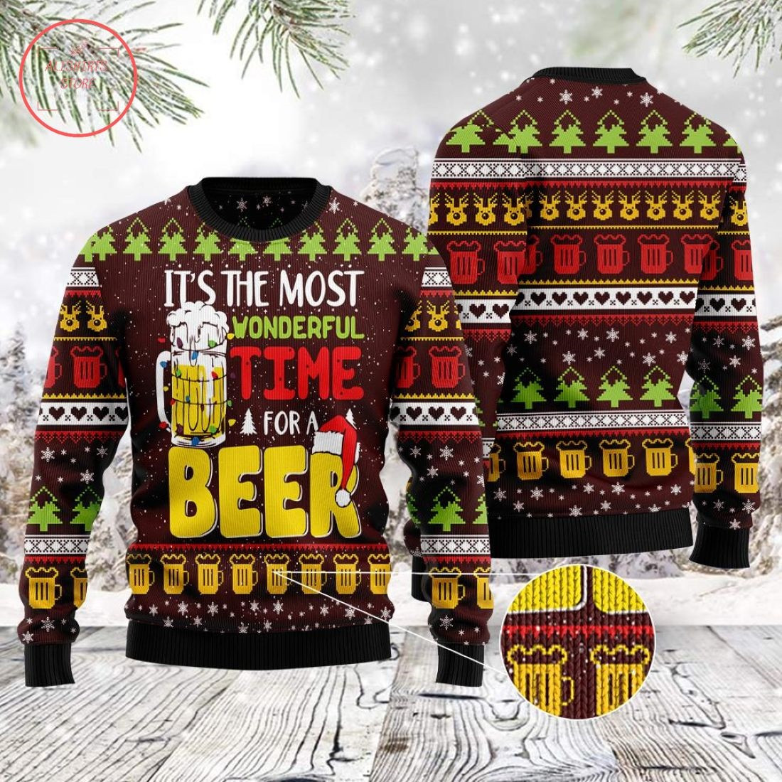 Time For Beer Ugly Christmas Sweater 2021